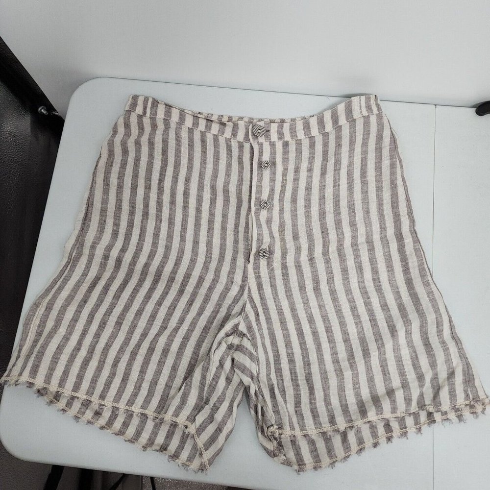NEW XCVI Size XS 100% Linen Striped Shorts Women's Lagenlook